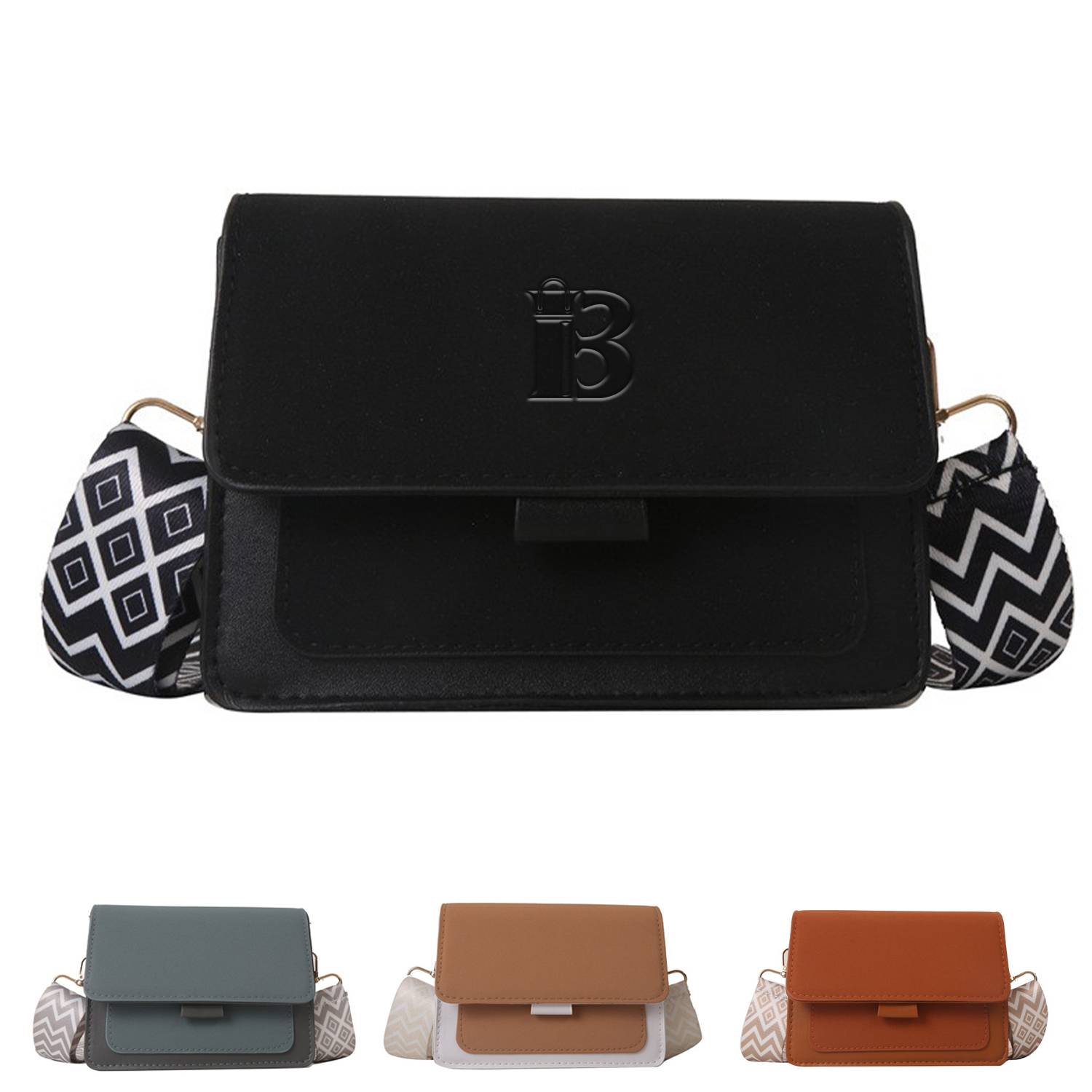 PU Leather Square Shoulder Crossbody Bag 1