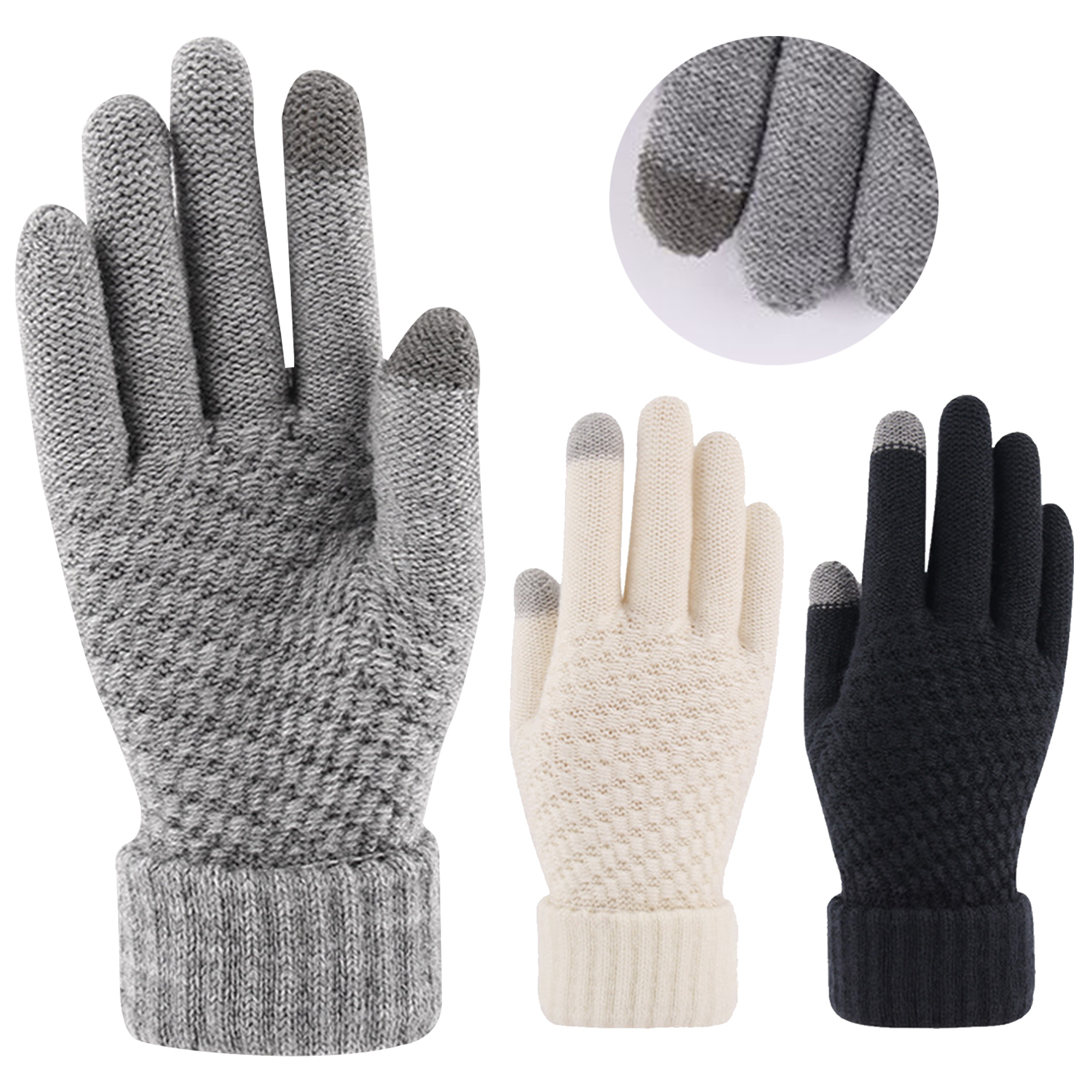 Knitted Comfort Thickened Cold-Proof Touch Screen Gloves 2