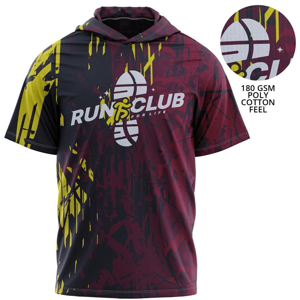 Unisex 180 GSM Cotton Feel Sublimation hooded T-shirt