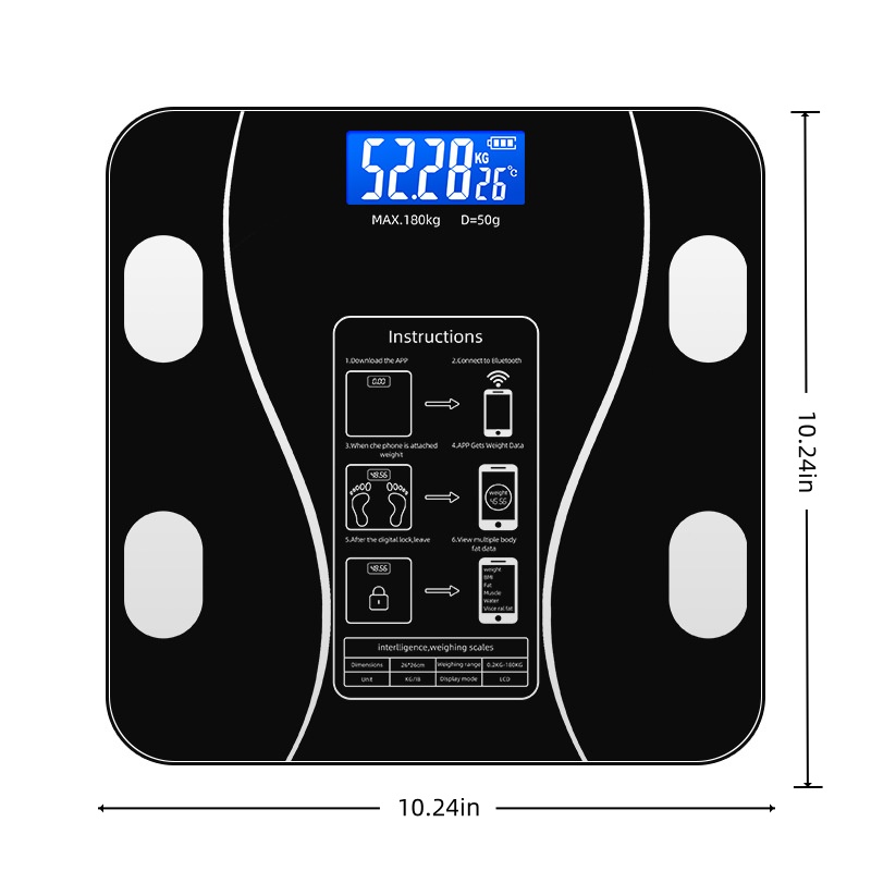 Smart Bluetooth Body Weight and Body Fat Scale 4