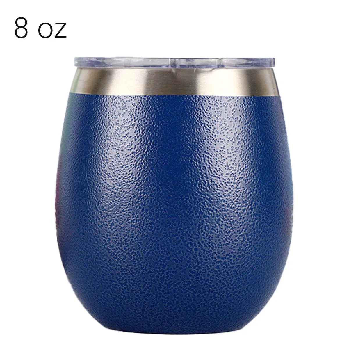 Stainless Steel Stemless Egg Wine Tumbler Cup With Lid 6
