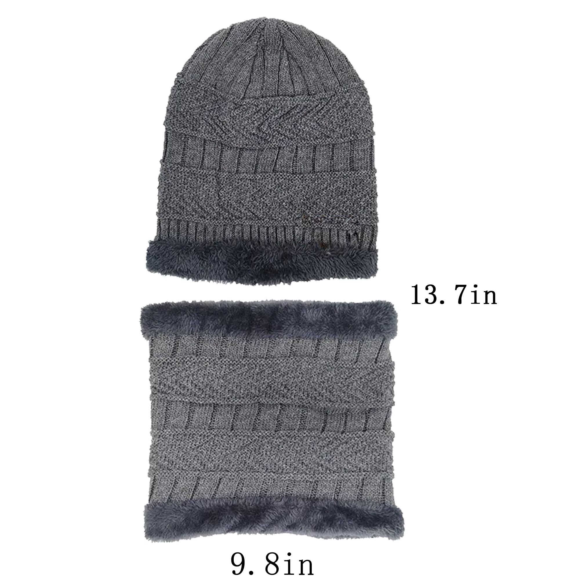 Winter Knitted Beanies Scarf 4