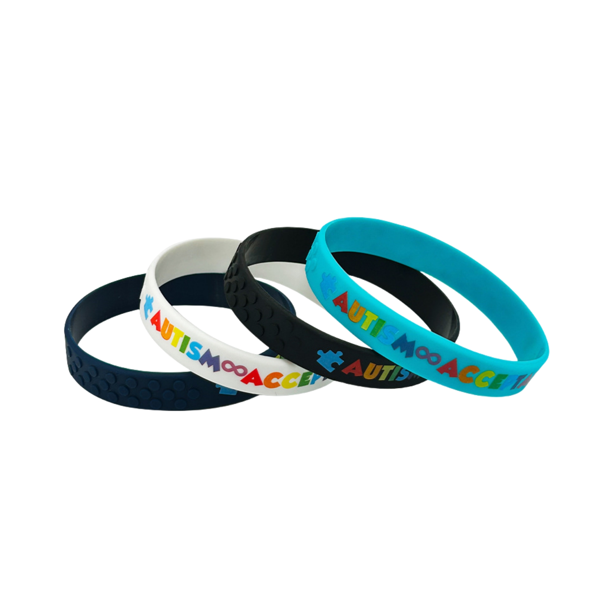 Debossed Concave Shape Silicone Colored Wristband 7