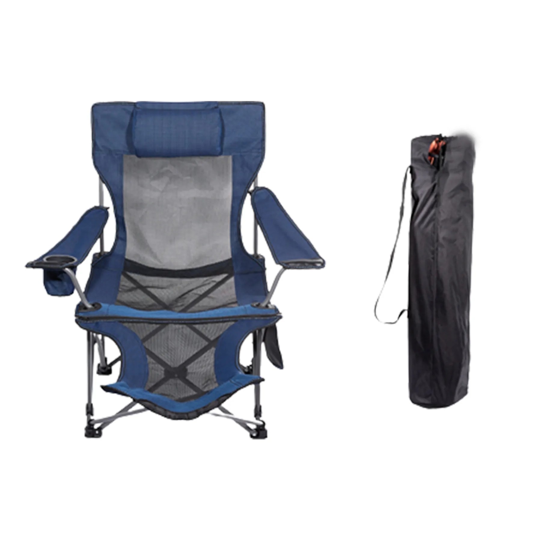 Folding Mesh Recliner Chair W/Footrest 3