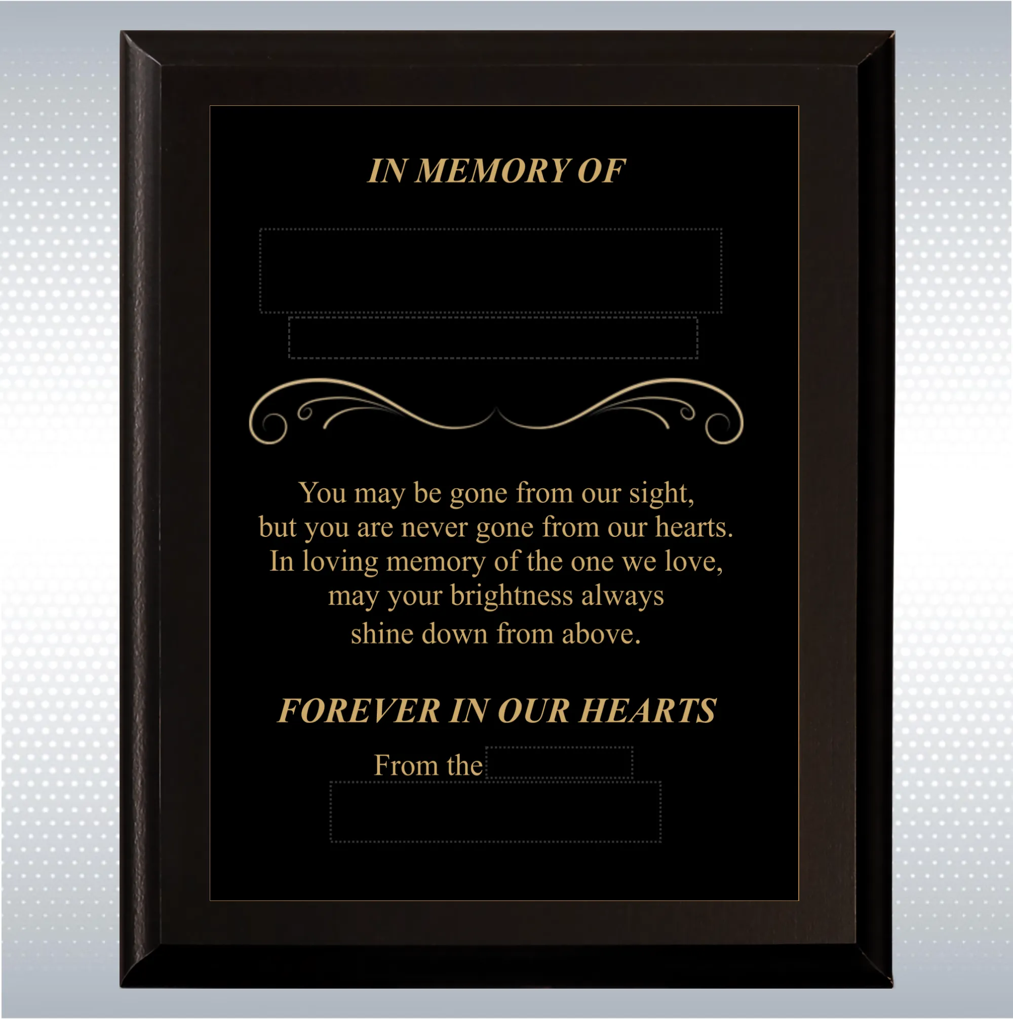 Black Matte Personalized Memorial Plaque Gift 15