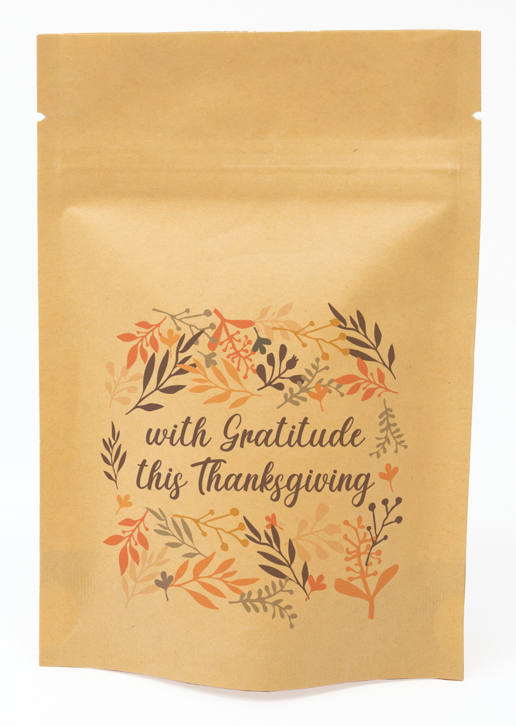 Fall Floral Predesigned Kraft Barrier Pouch (4"W x 6"H x 2"D)