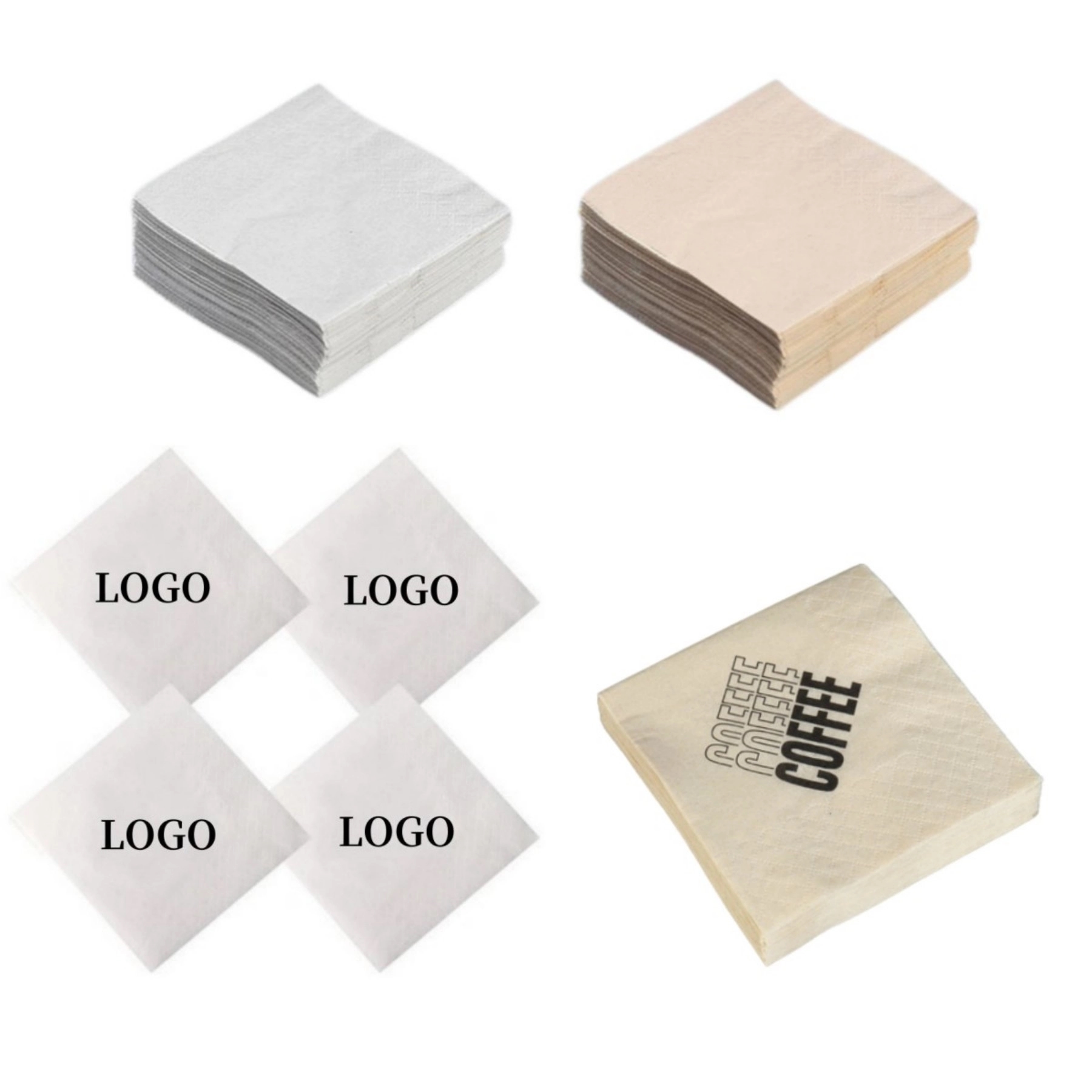 4.5"L x 4.5"W 2 Ply Tissue Napkin 2