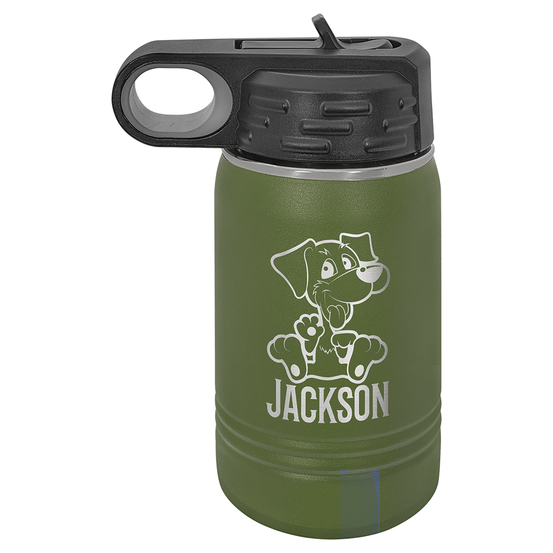 12 oz. Olive Green Laser Engraved Polar Camel Water Bottles 2