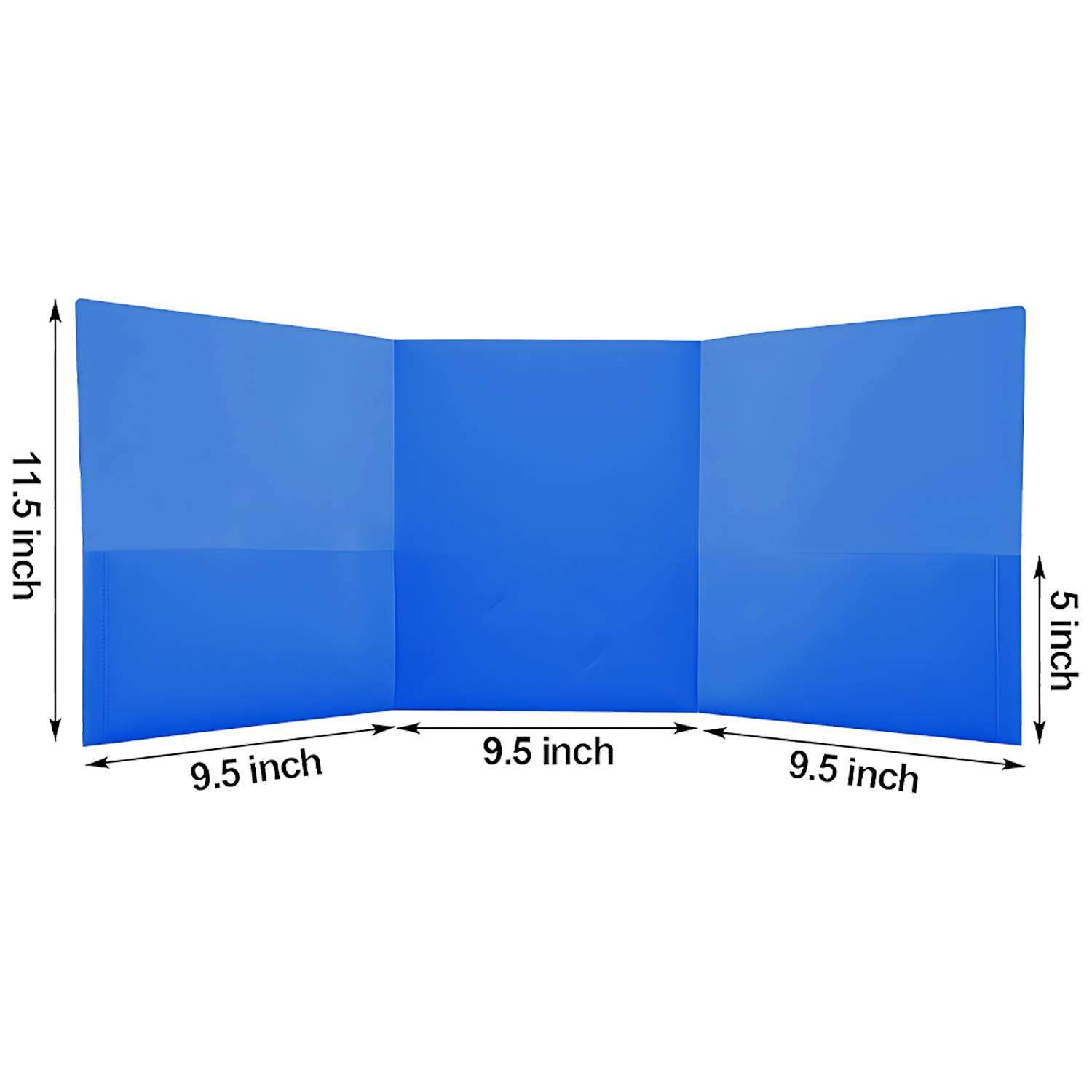 3-Pocket Tri-Fold Plastic Folder w/ Card Holder 3