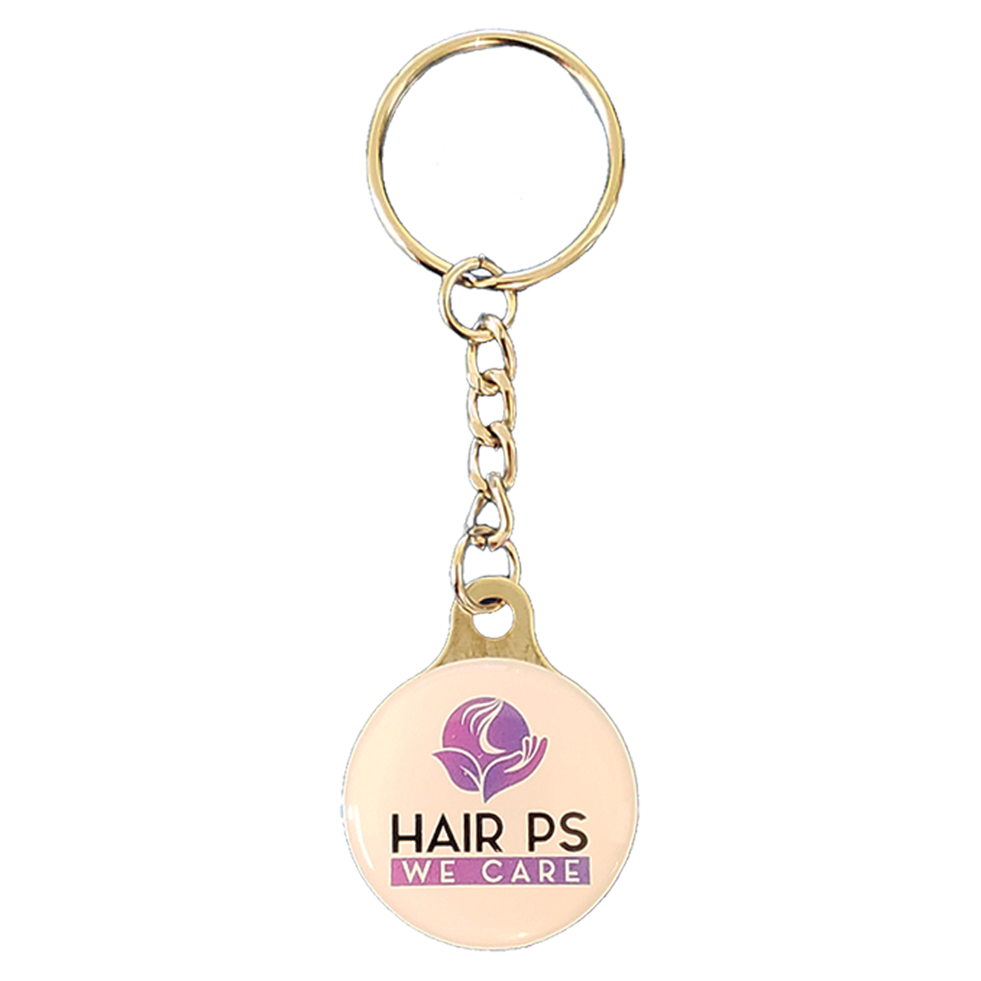Key Chain / Tag, custom double sided imprint at 1-1/8" diameter with metal backer 4