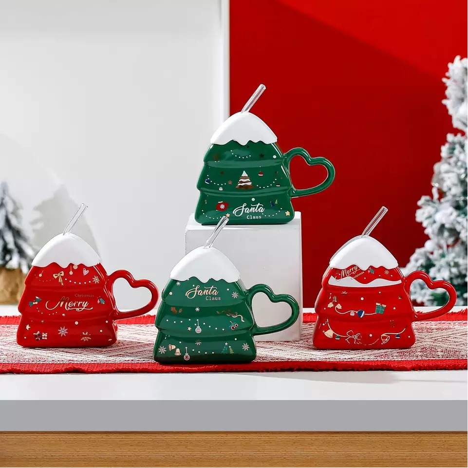 Christmas Tree Shape Ceramic Mug 4
