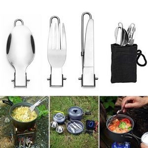 3 In 1 Stainless Steel Knife Fork Spoon Set Flatware With Key Ring 8