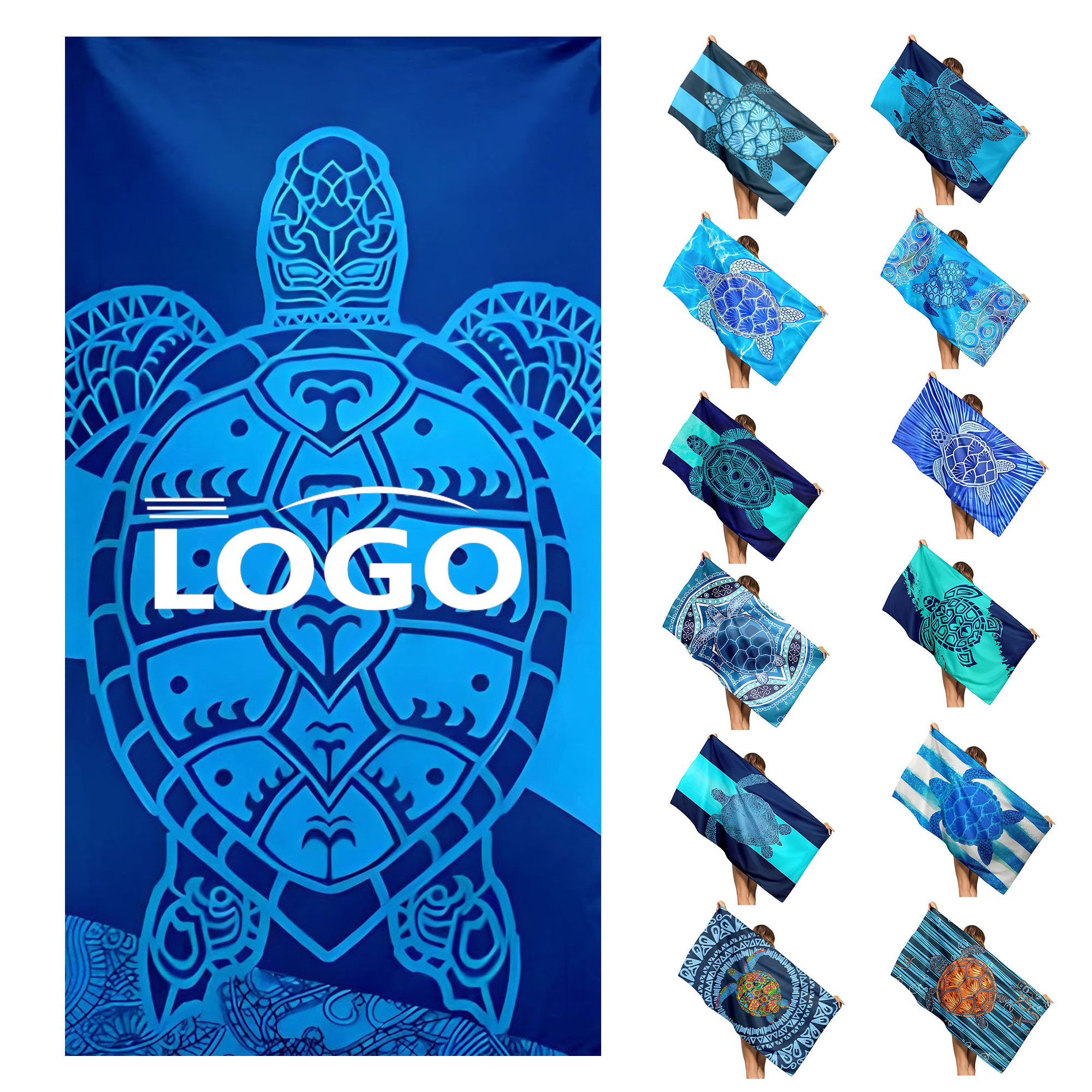 Premium Microfiber, 30 x 60, Mid-Weight, Color Beach Towel 14