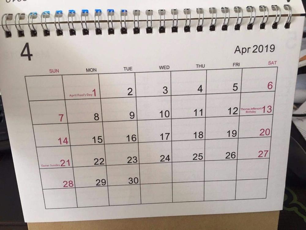 Desktop Table 2019 Calendar 4