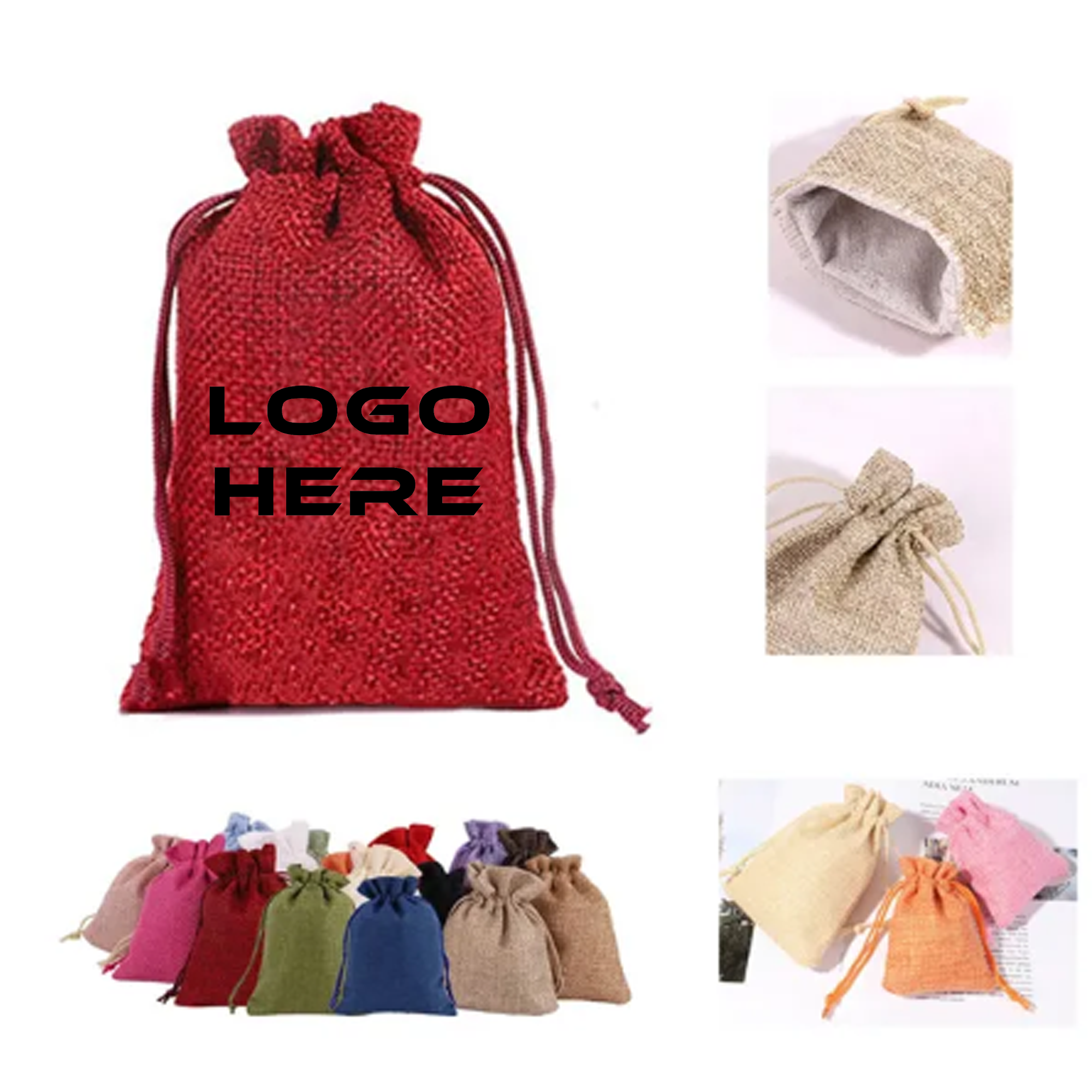 Burlap Drawstring Bags 5