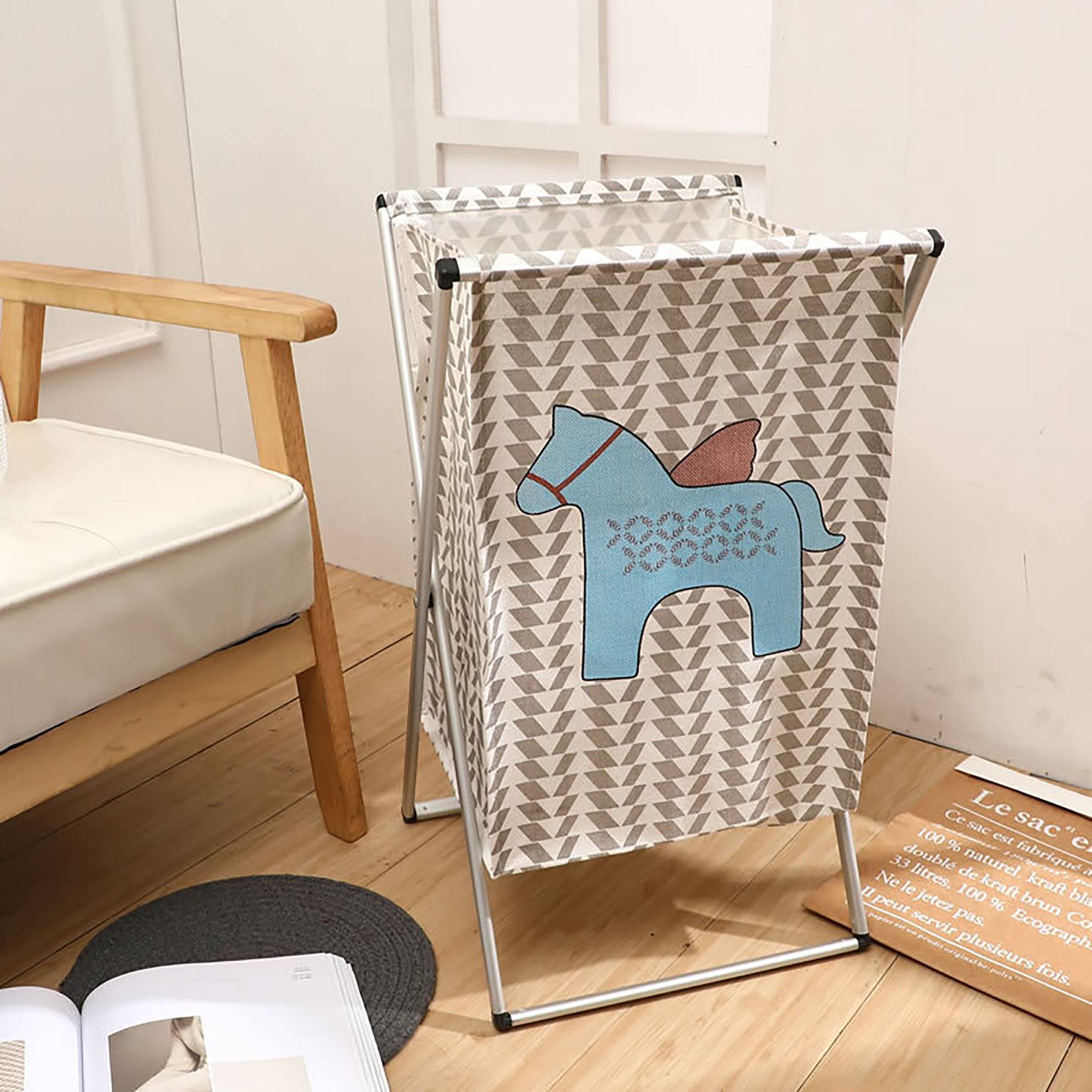 Metal Stand Laundry Basket Rectangular 5