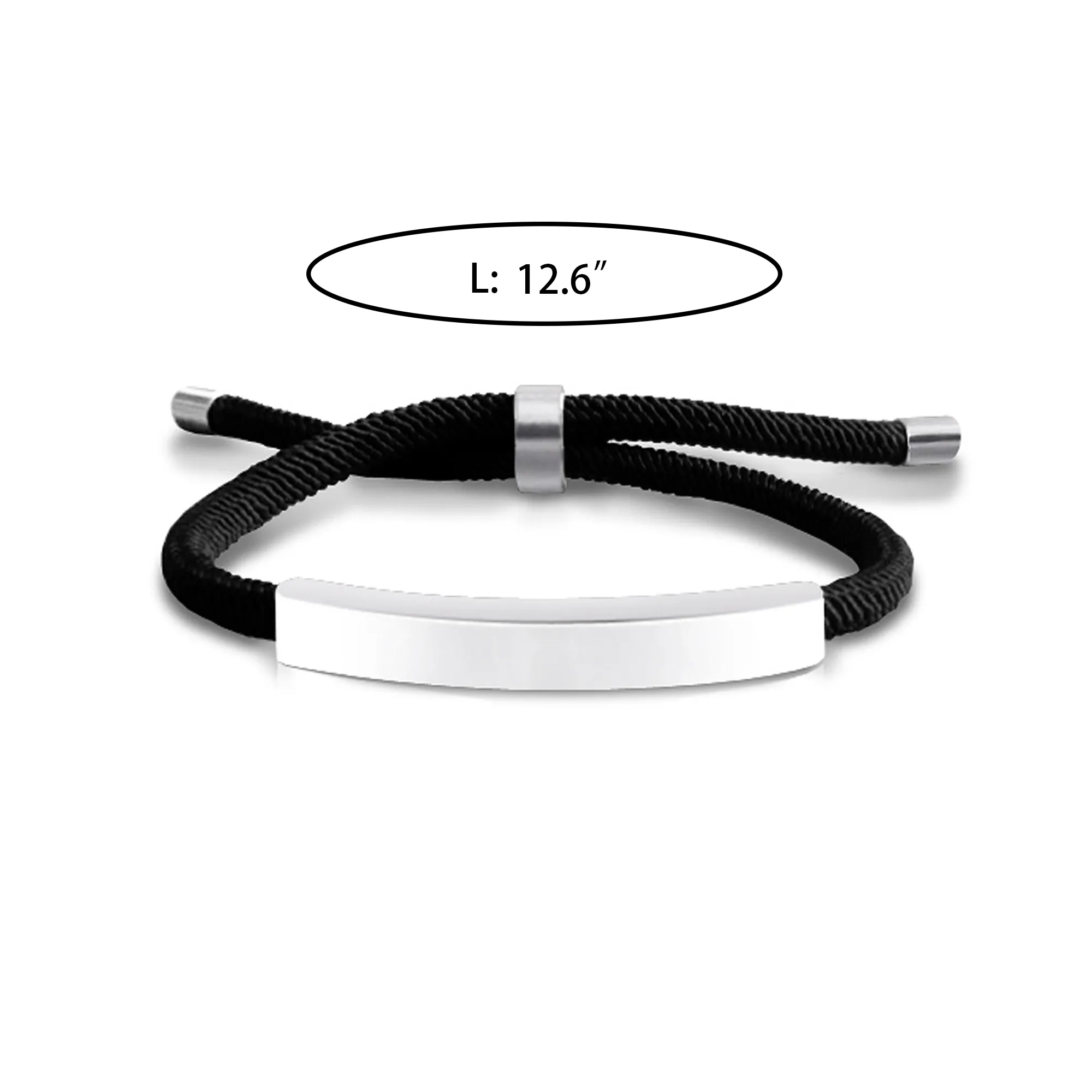 Adjustable Stainless Steel Bracelet with Braided Rope 4