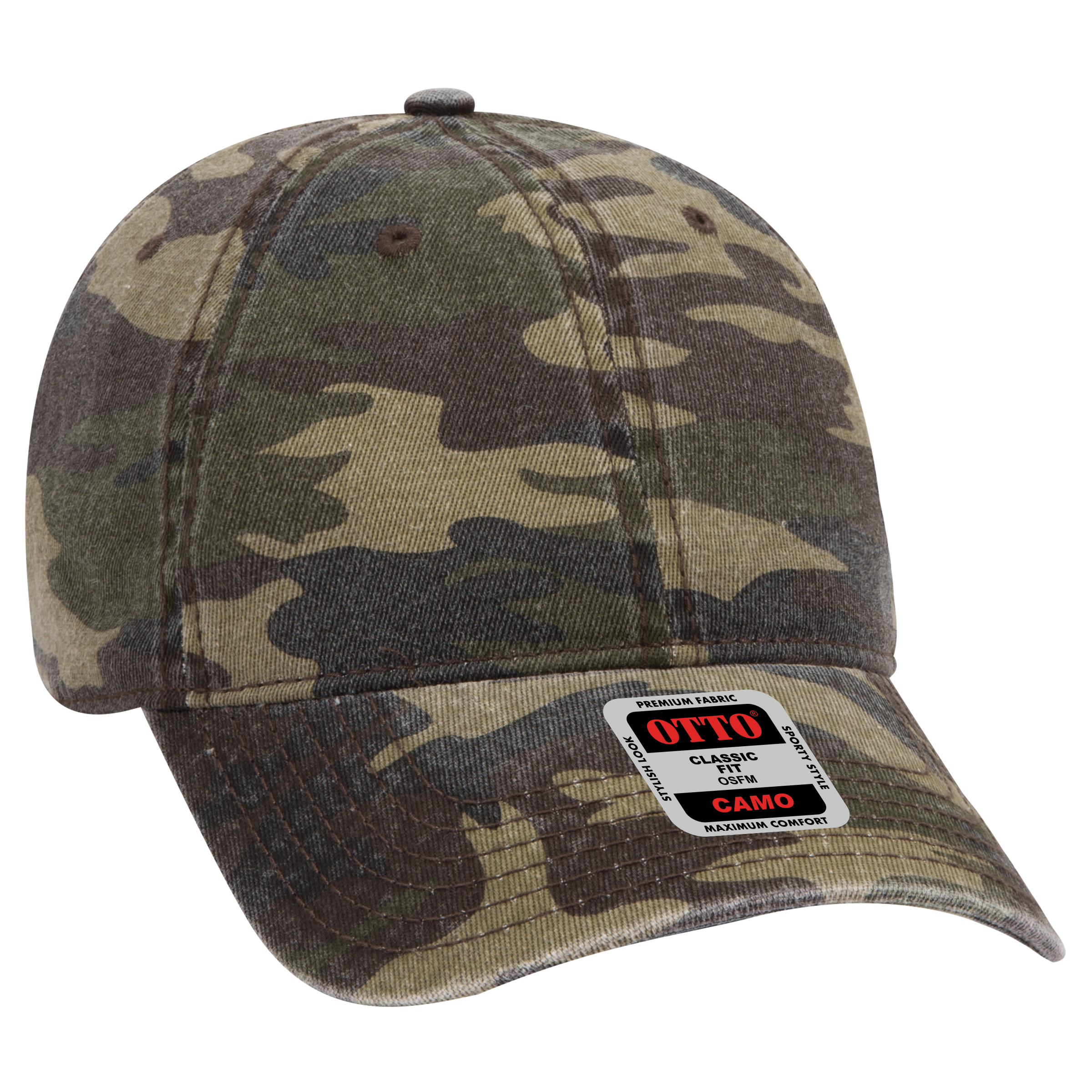 OTTO CAP® Camouflage 6 Panel Low Profile Baseball Cap 6