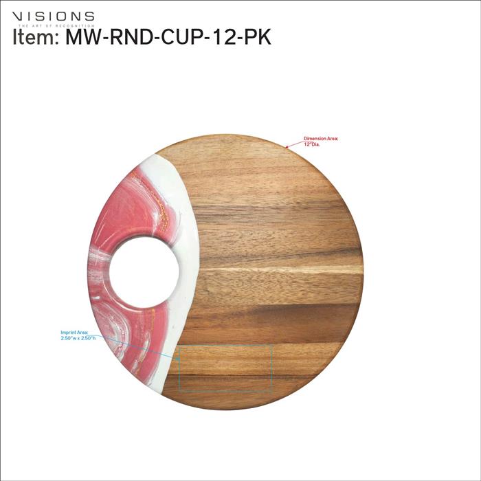 Large Round Acacia Board With Dip Holder 10