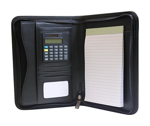 Junior Business Padfolio w/ Outside Pocket, Zipper & Calculator 7