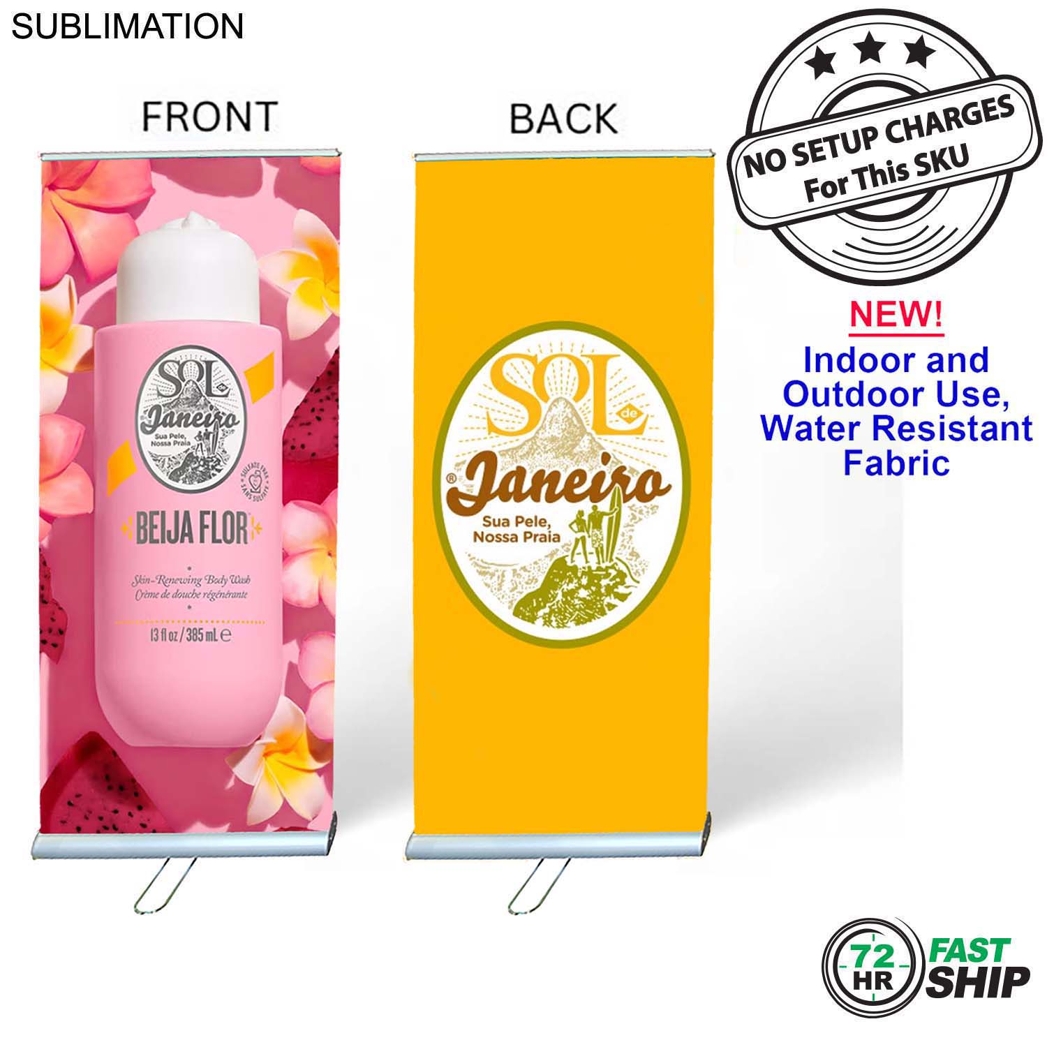 72Hr Fast Ship - Sublimated Heavy Fabric Premium Retractable Banner w/ Double sided Graphics 3