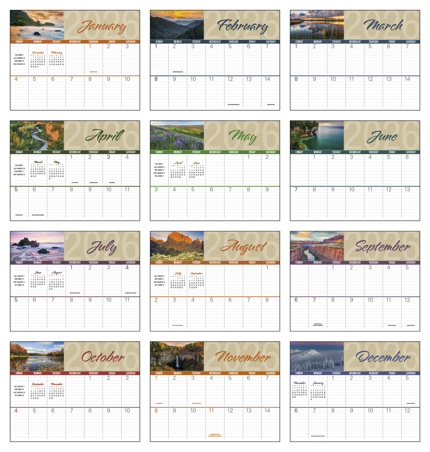 Triumph® Calendars Scenes of America Big Block Memo Calendar 40