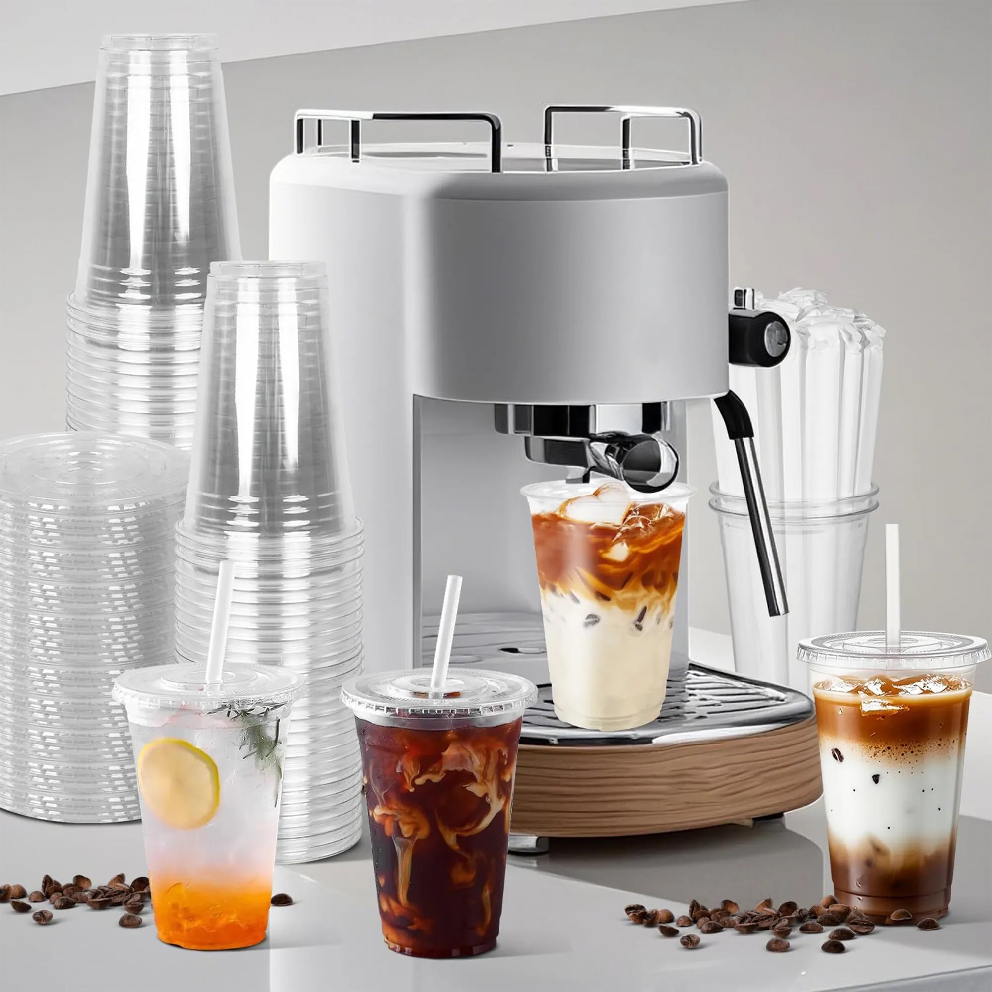 20 Oz Disposable Plastic Cup With Straw And Lid 5