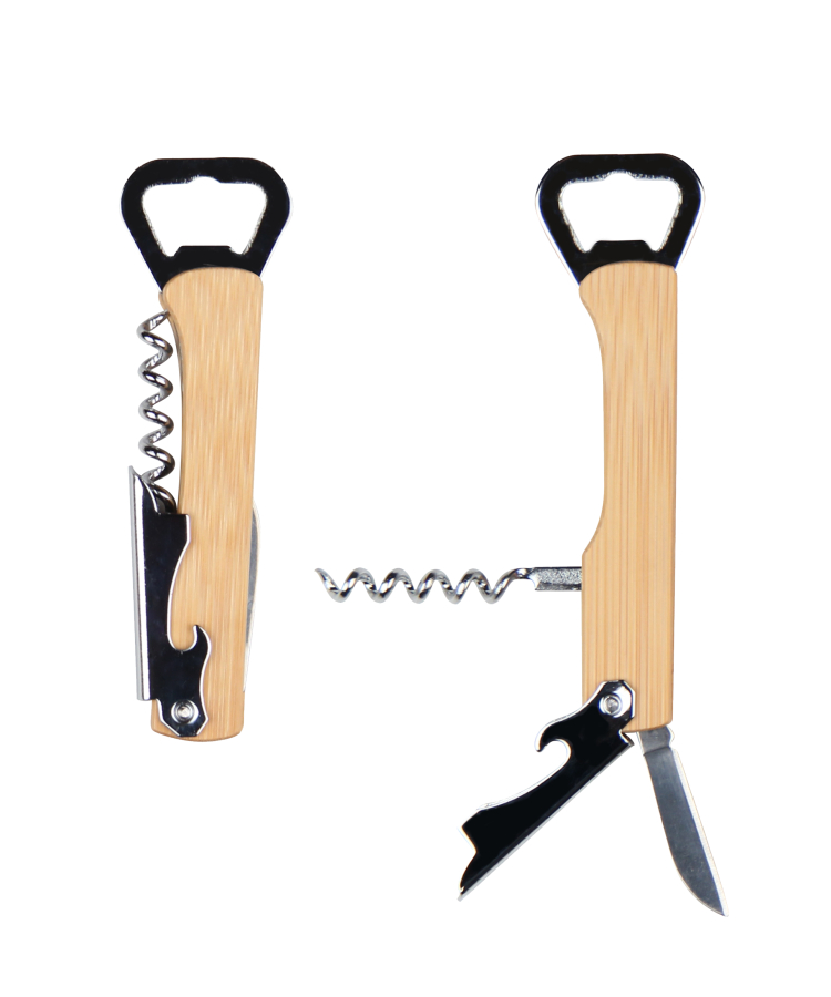 Union Printed - 4-in1 Durable Wood Wine Beer Opener with Knife 2