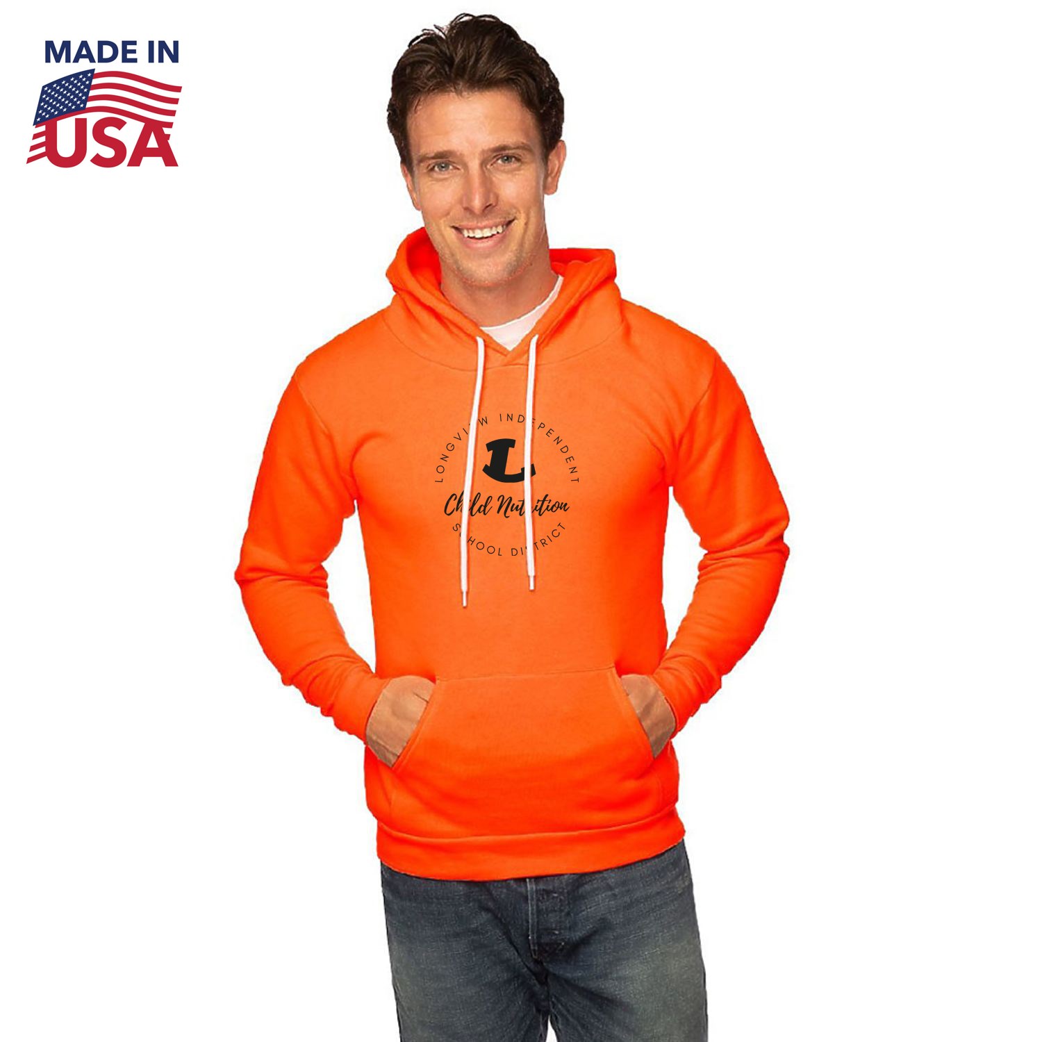 USA Made Unisex Fleece Neon Pullover Hoodie 2