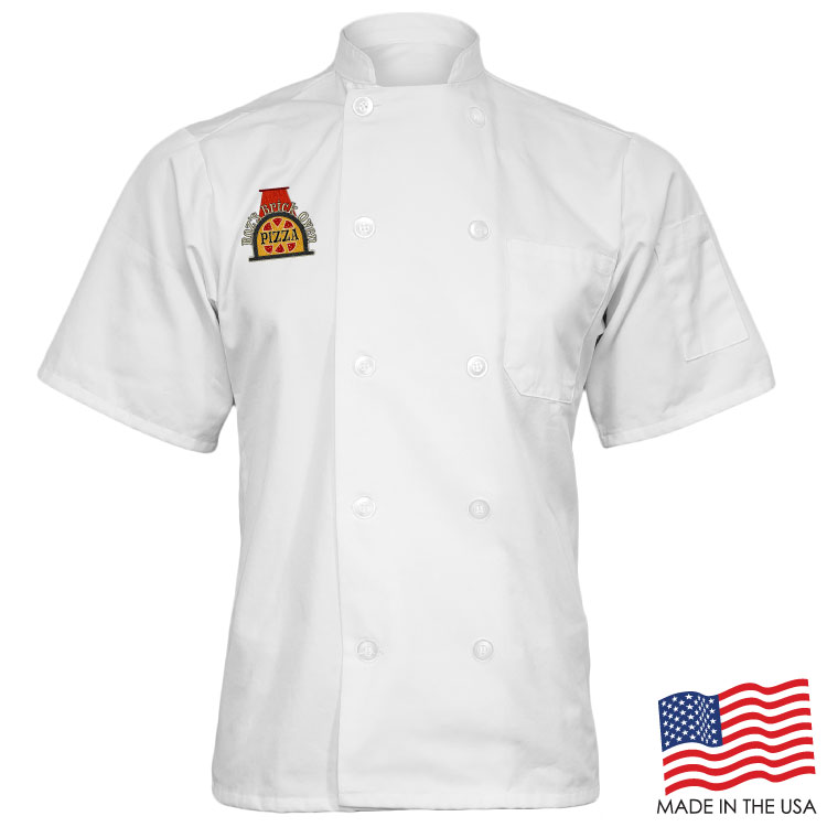 Classic Chef Coat with Short Sleeves (EMBROIDERED LOGO) 11