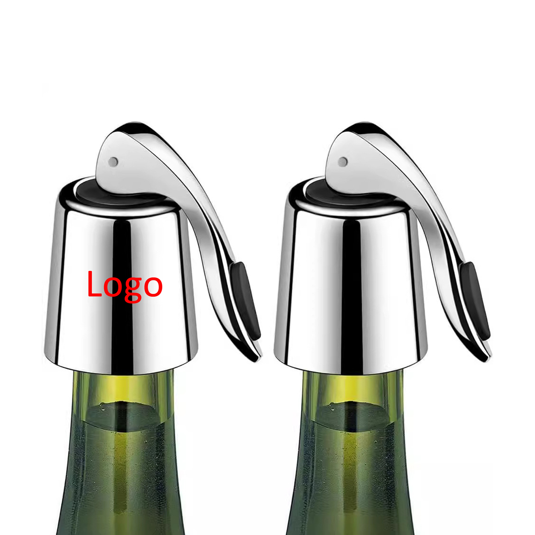 Stainless Steel Wine Stoppers with Silicone Seals, custom kitchen gadget with logo imprint 2