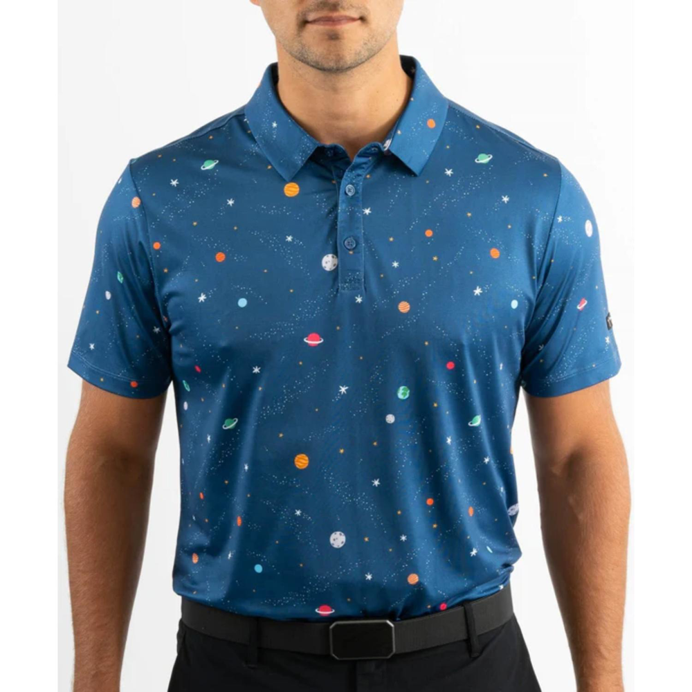 YATTA Golf® - Palm Noir men's Wrinkle resistant Golf Polo Shirts