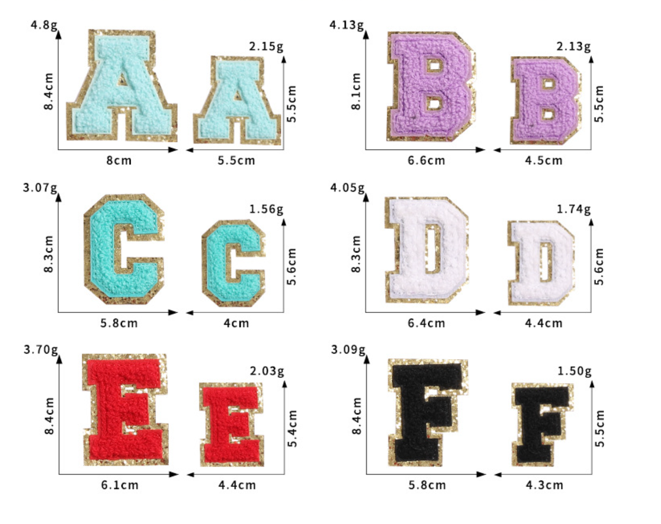 Towel Embroidered Letters / Patches 3