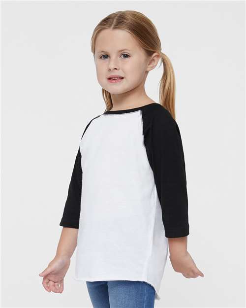 Toddler Baseball Fine Jersey Three-Quarter Sleeve Tee - 3330 72