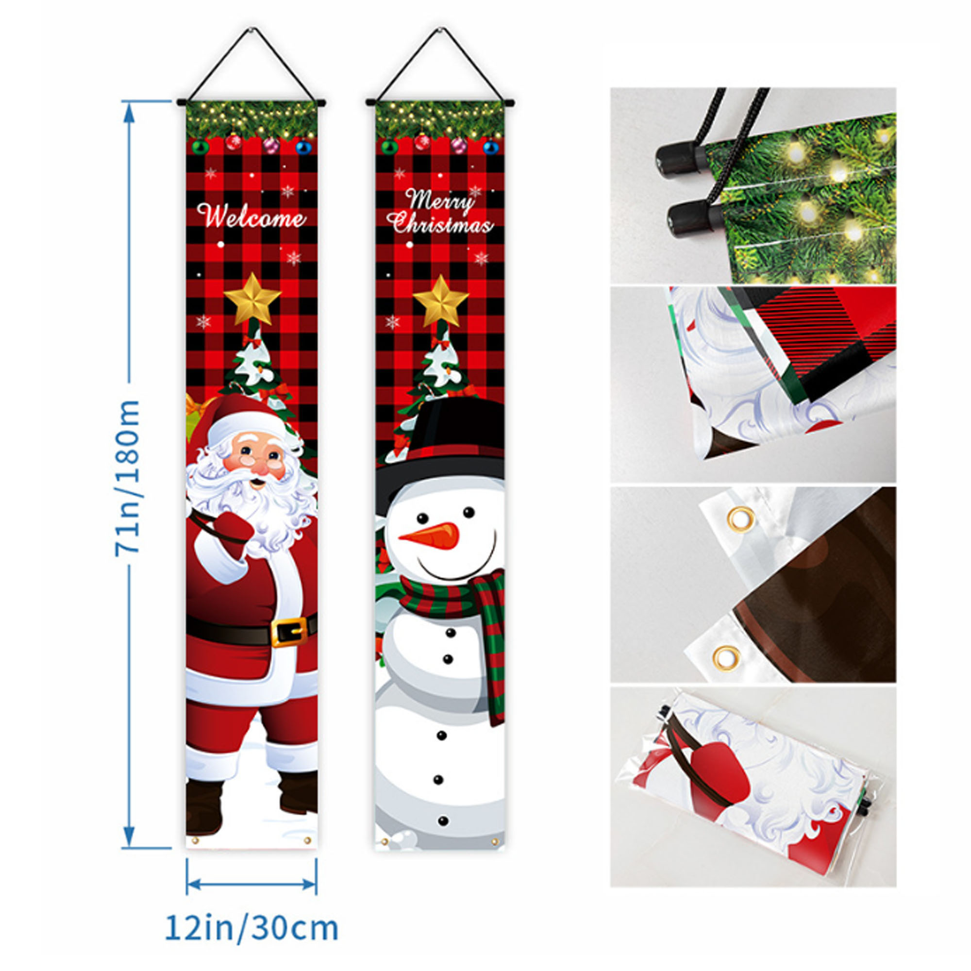 Holiday Door Curtain with Christmas Design & Couplets 6