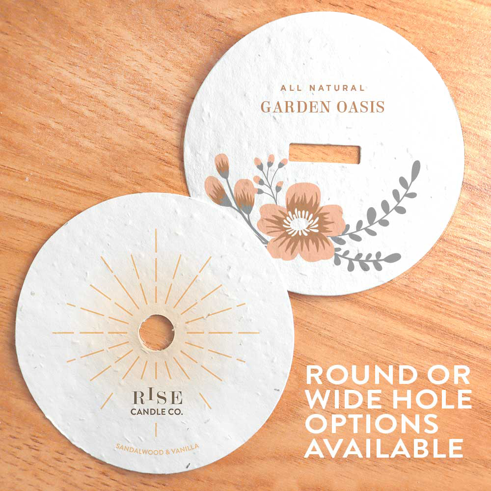 Double-Sided 4" Seed Paper Candle Dust Covers 5