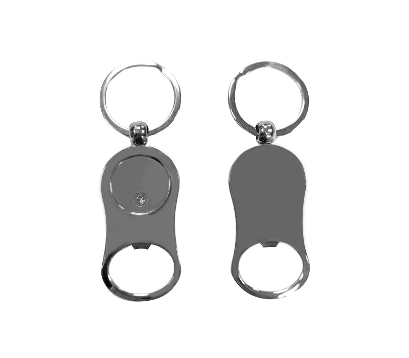 Curved Metal Bottle Opener Keyring 1