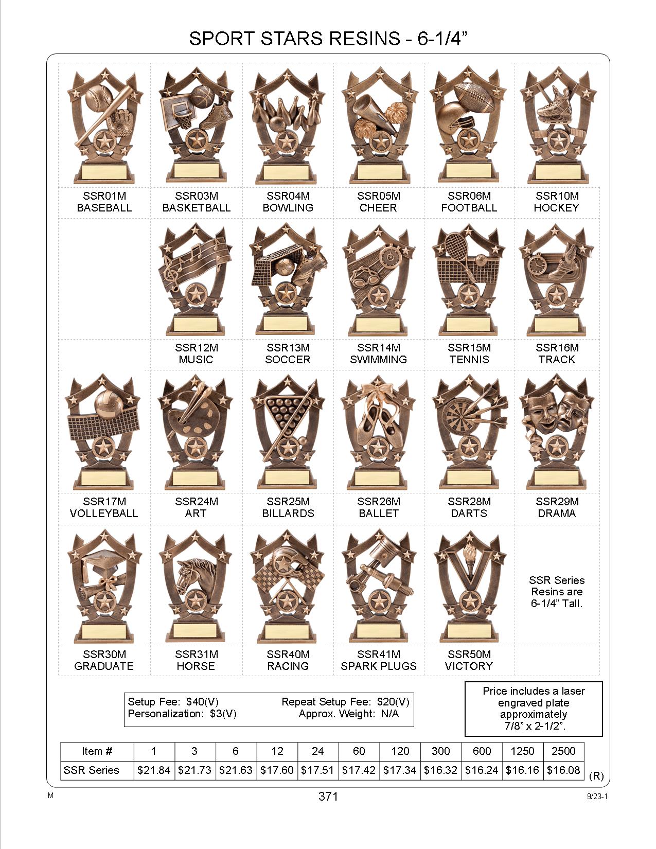 6-1/2" Tall Cheer Sport Stars Resin 2