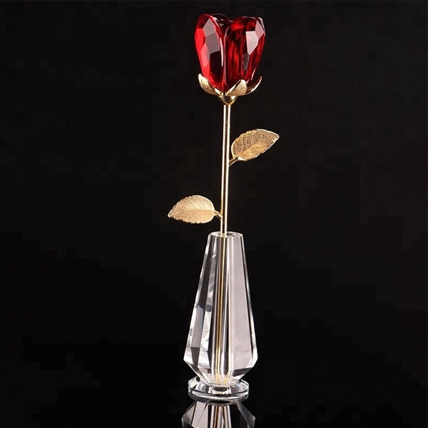 Crystal Rose Flower with Vase Wedding Favors 8