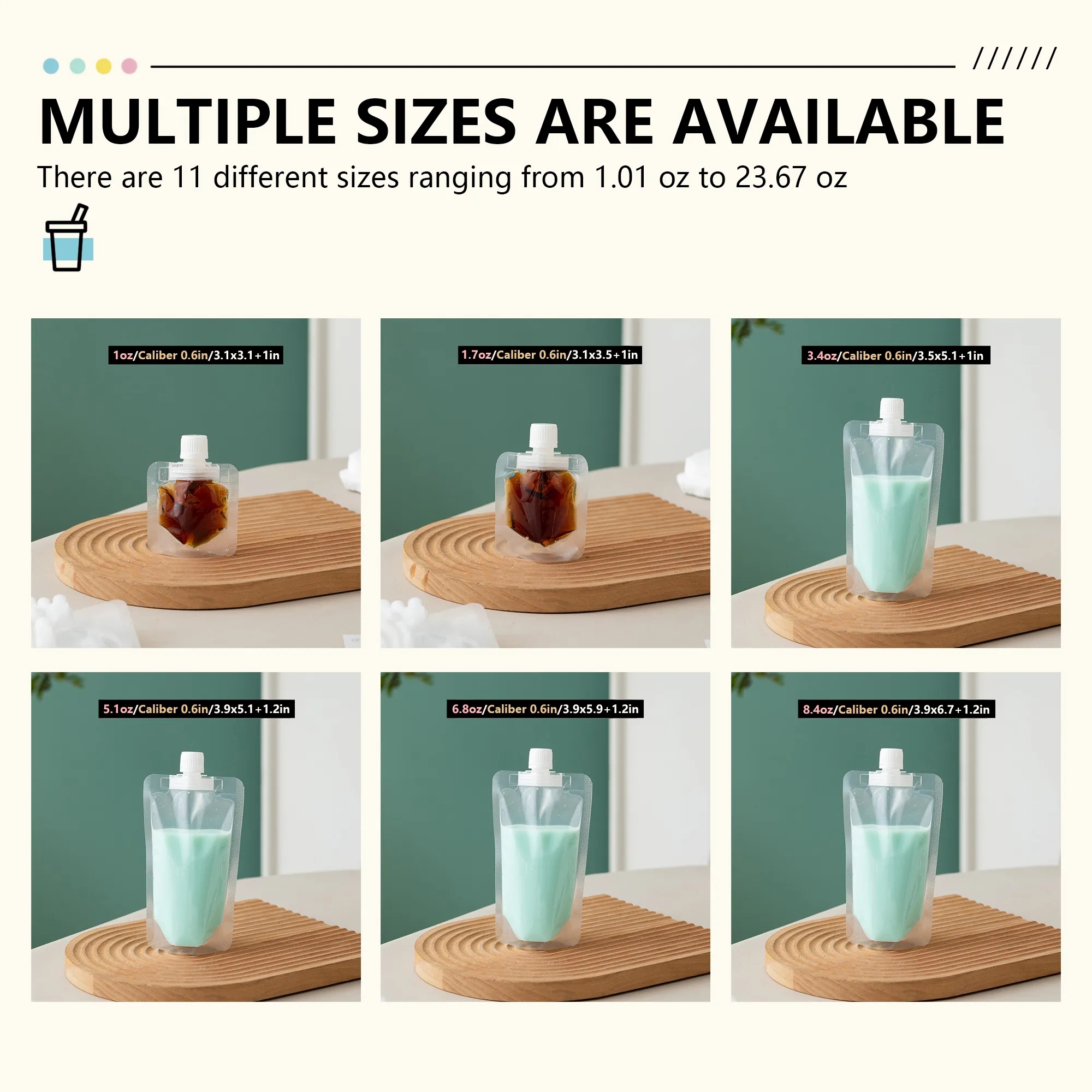 10oz Clear Stand Up Liquid Drinking Spout Bag 5