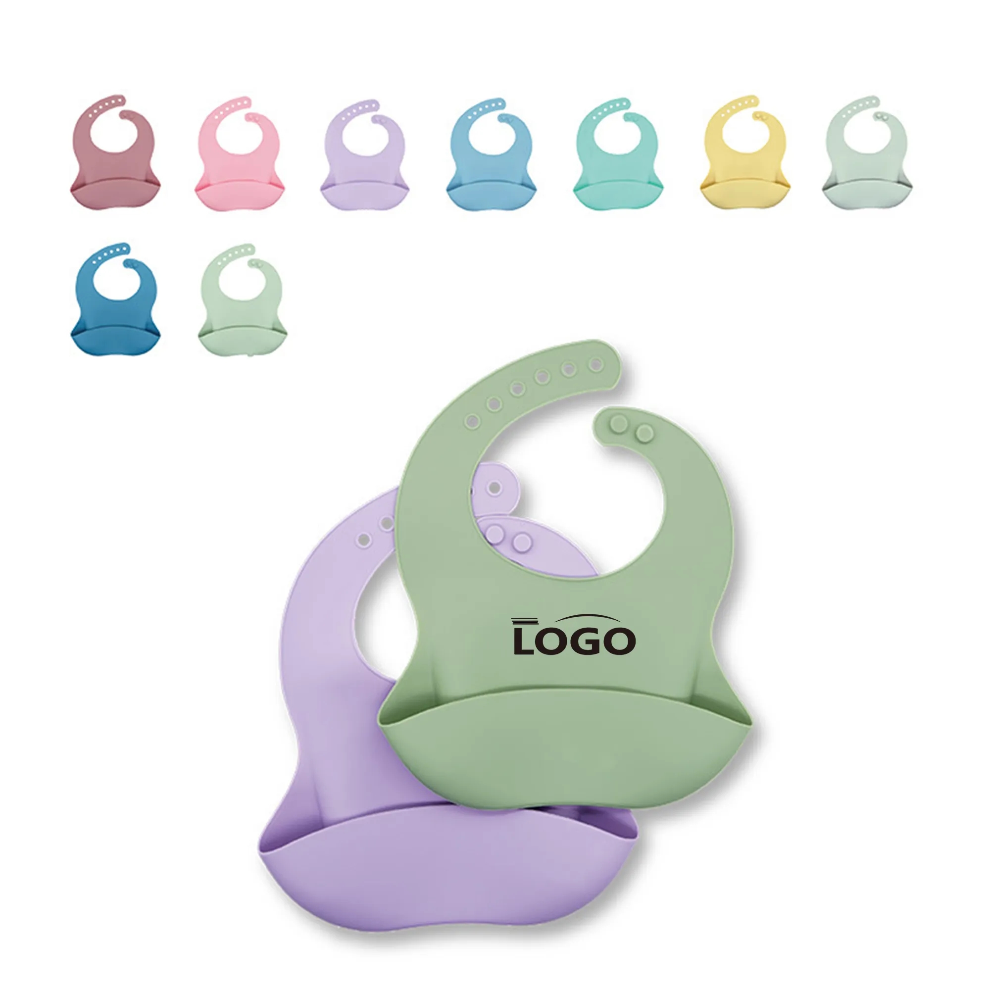 Baby Waterproof Silicone Bib Mask MOQ 50PCS 2