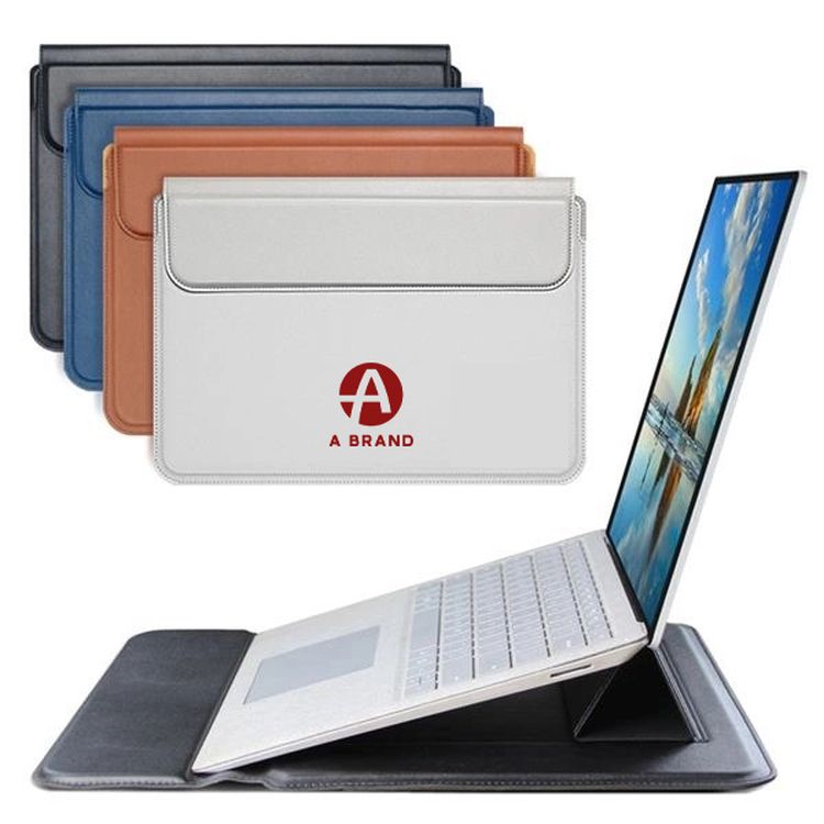 Laptop Sleeve Case PU Leather With Stand Function 2