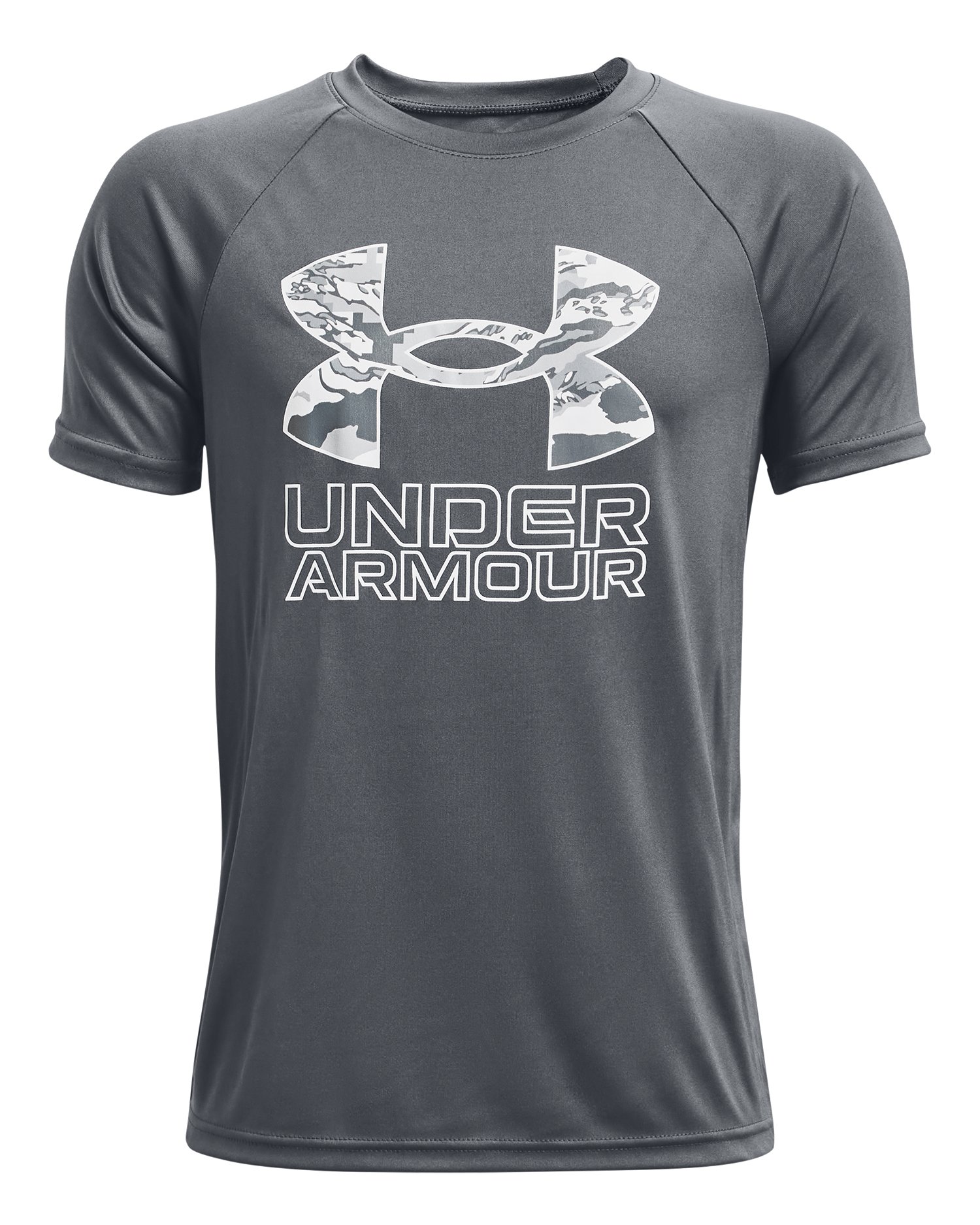 UA Tech Hybrid Print Fill Boys' Short Sleeve 21