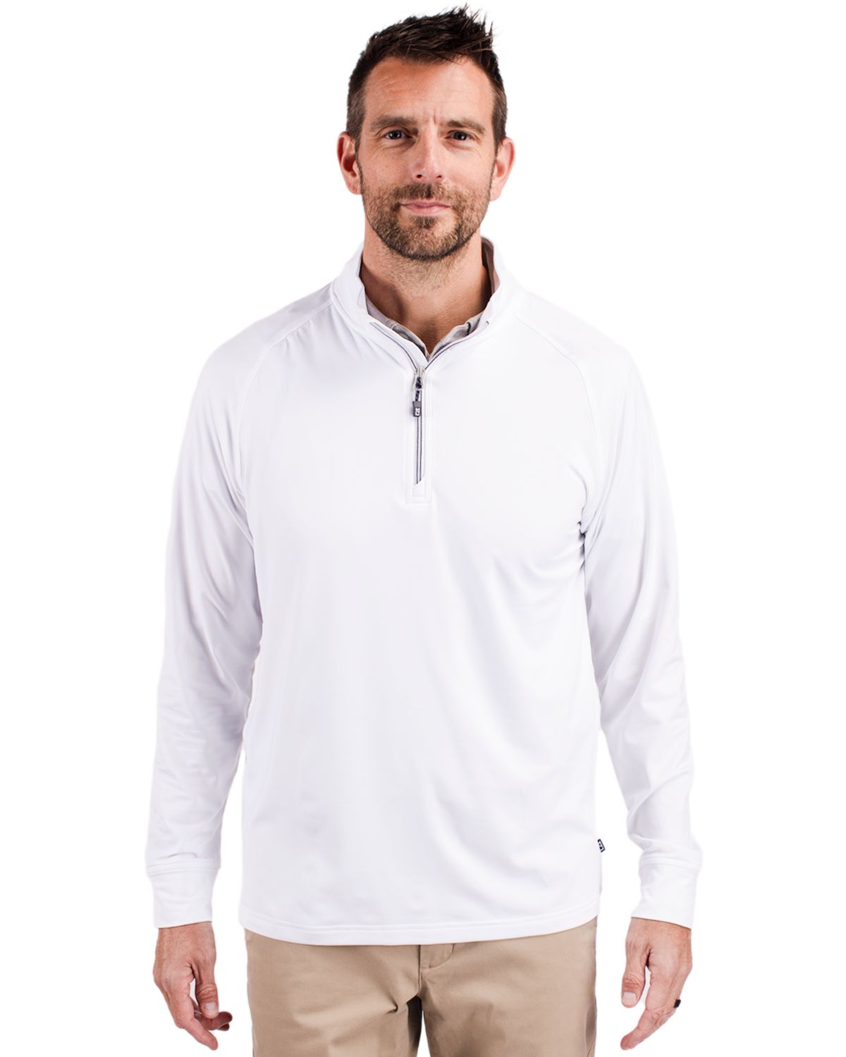 Cutter & Buck Adapt Recycled Soft Knit Stretch  Mens Quarter Zip Pullover 183