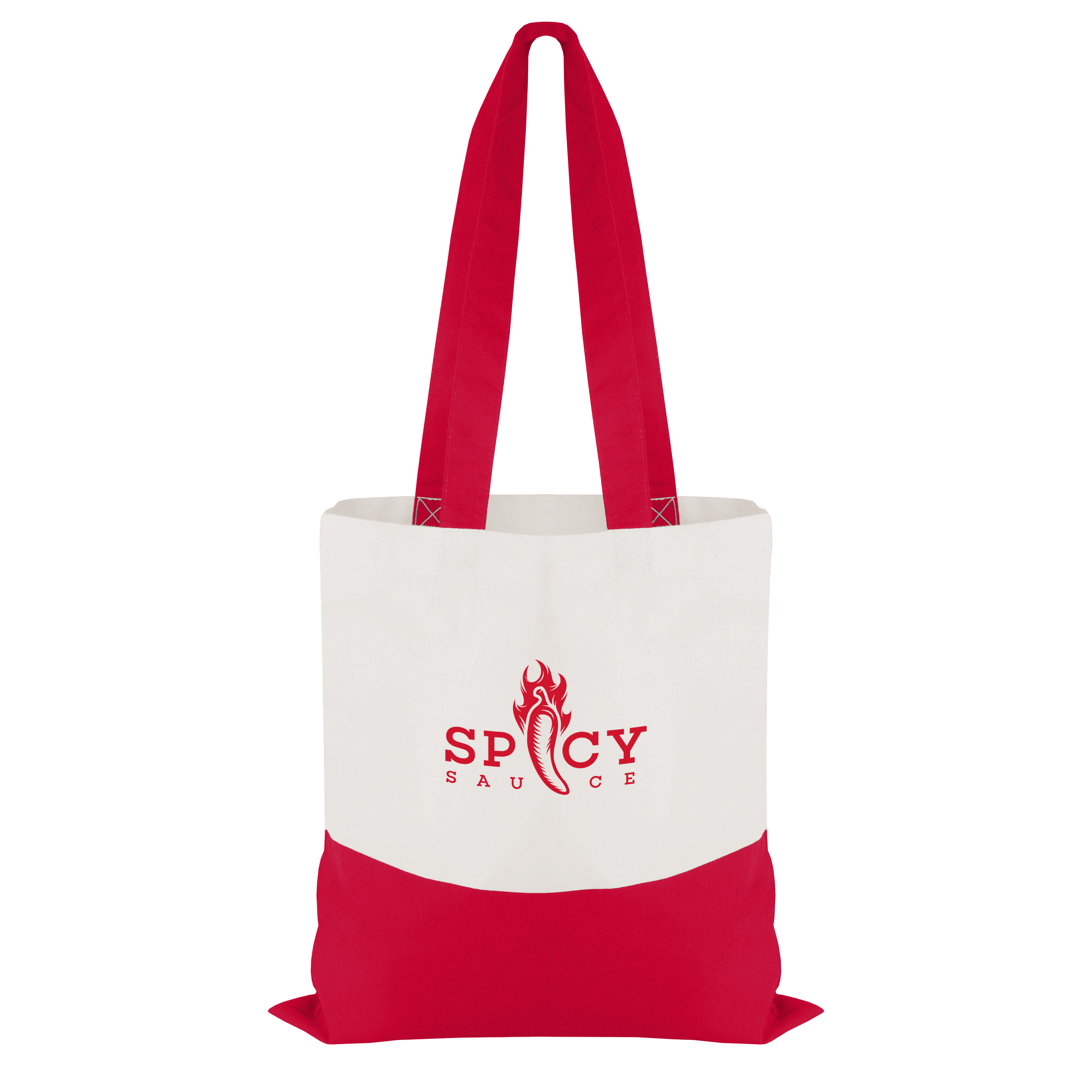 Cotton Colored Accent Flat Tote