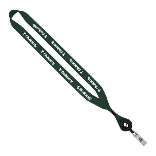 3/4" Polyester Lanyard with Metal Crimp & Retractable Badge Reel 270