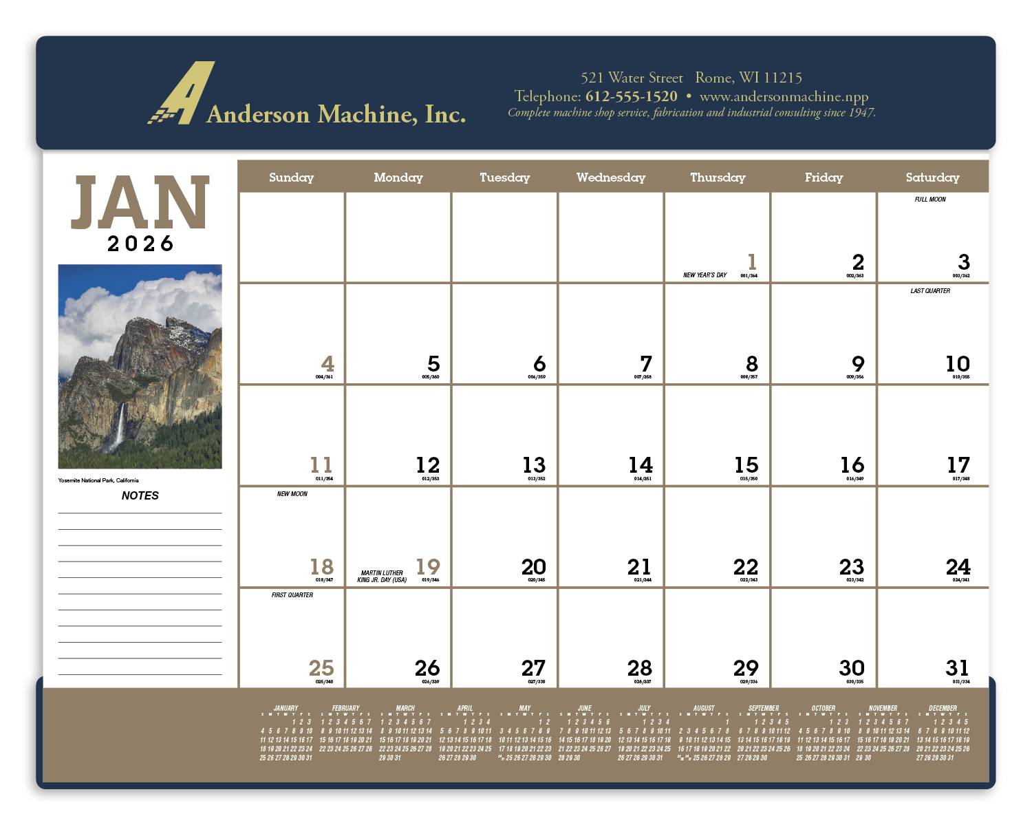 Triumph® Calendars Scenic Desk Pad 50