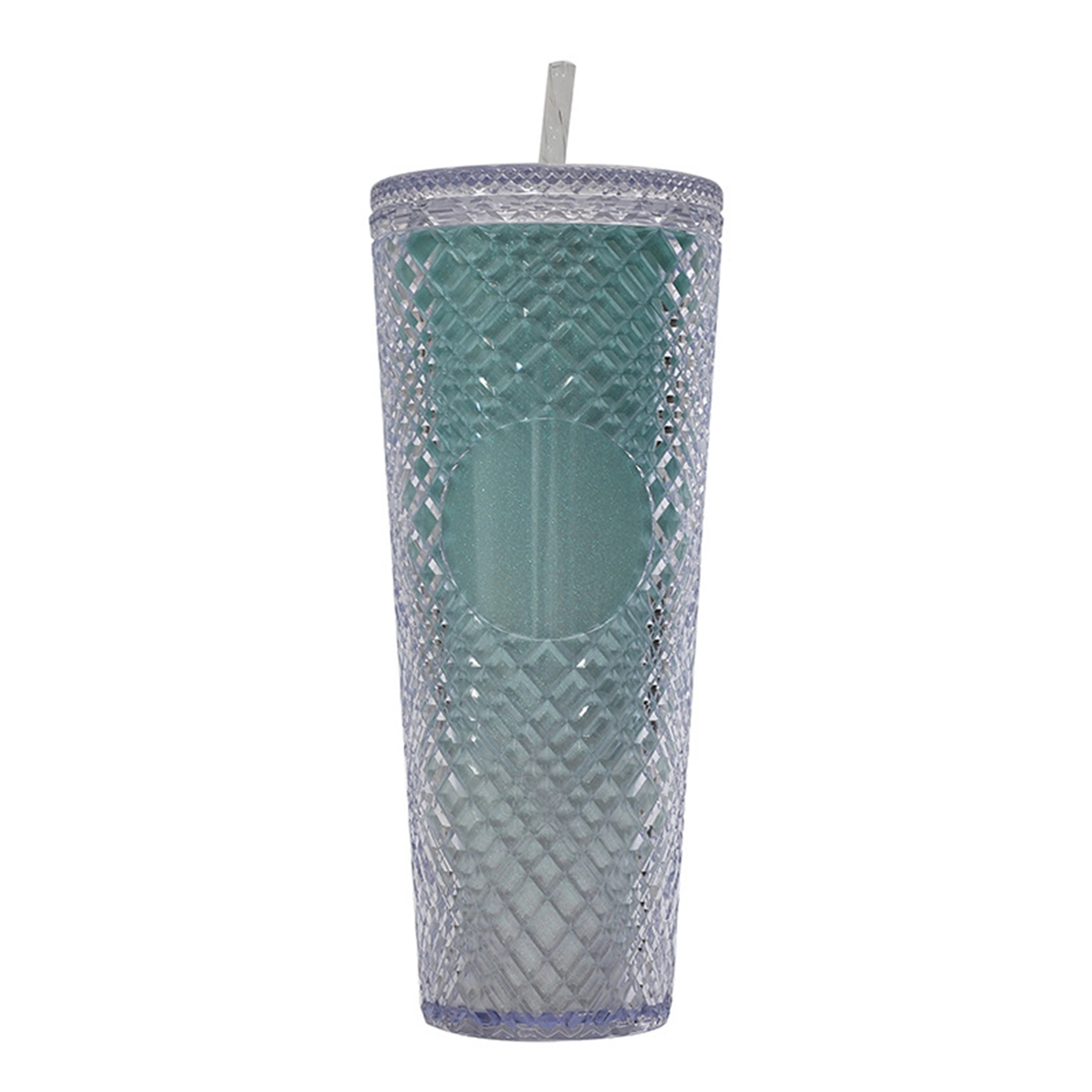 24 Oz. Plastic Double Wall Coffee Tumbler with Straw 8