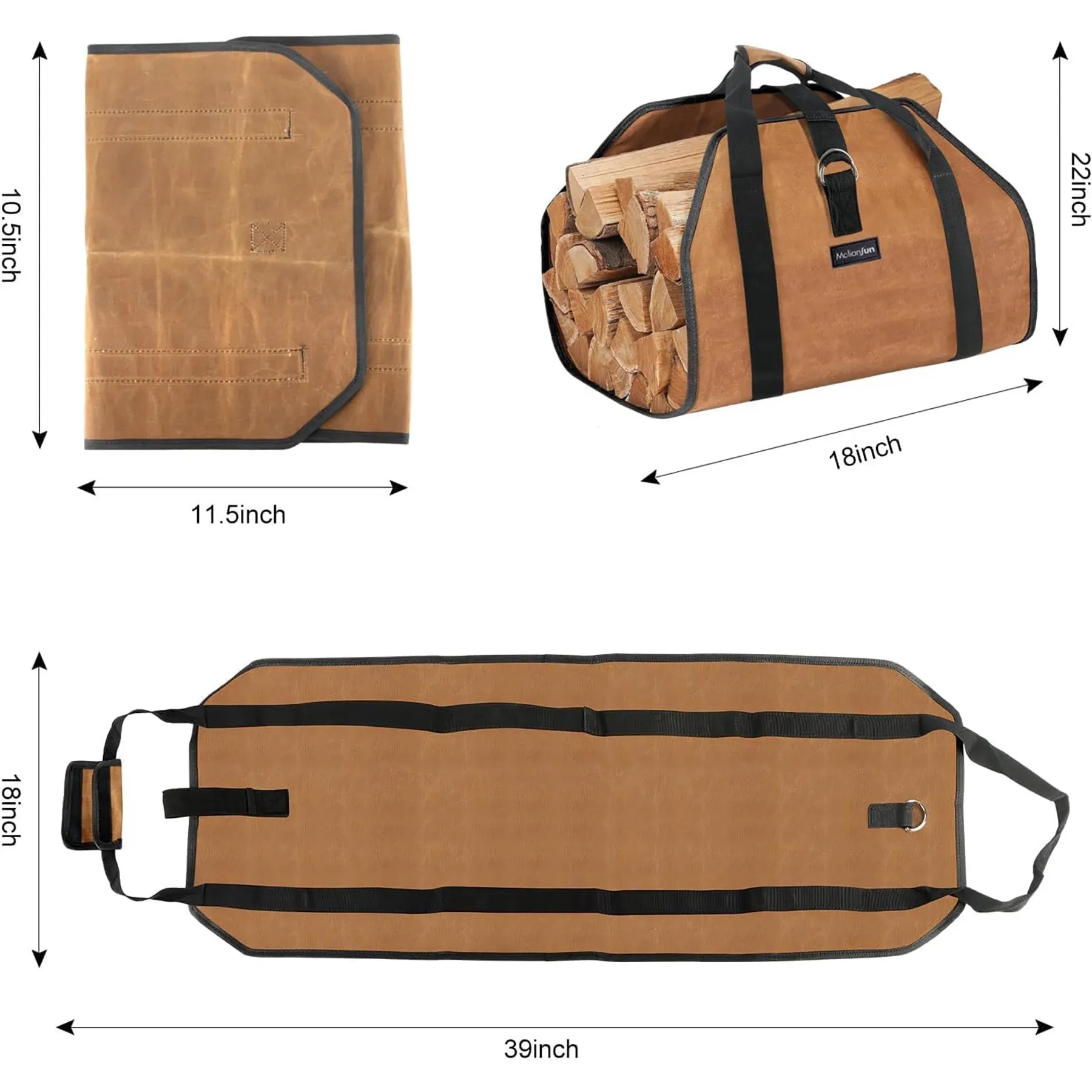 Waxed Canvas Log Bag 4