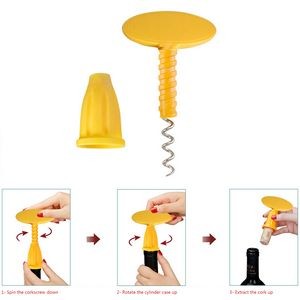 T Shaped Oval Corkscrew Wine Bottle Opener With Cylinder Case 7